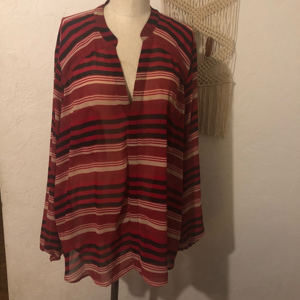 Torrid sheer striped blouse Sz 4X
